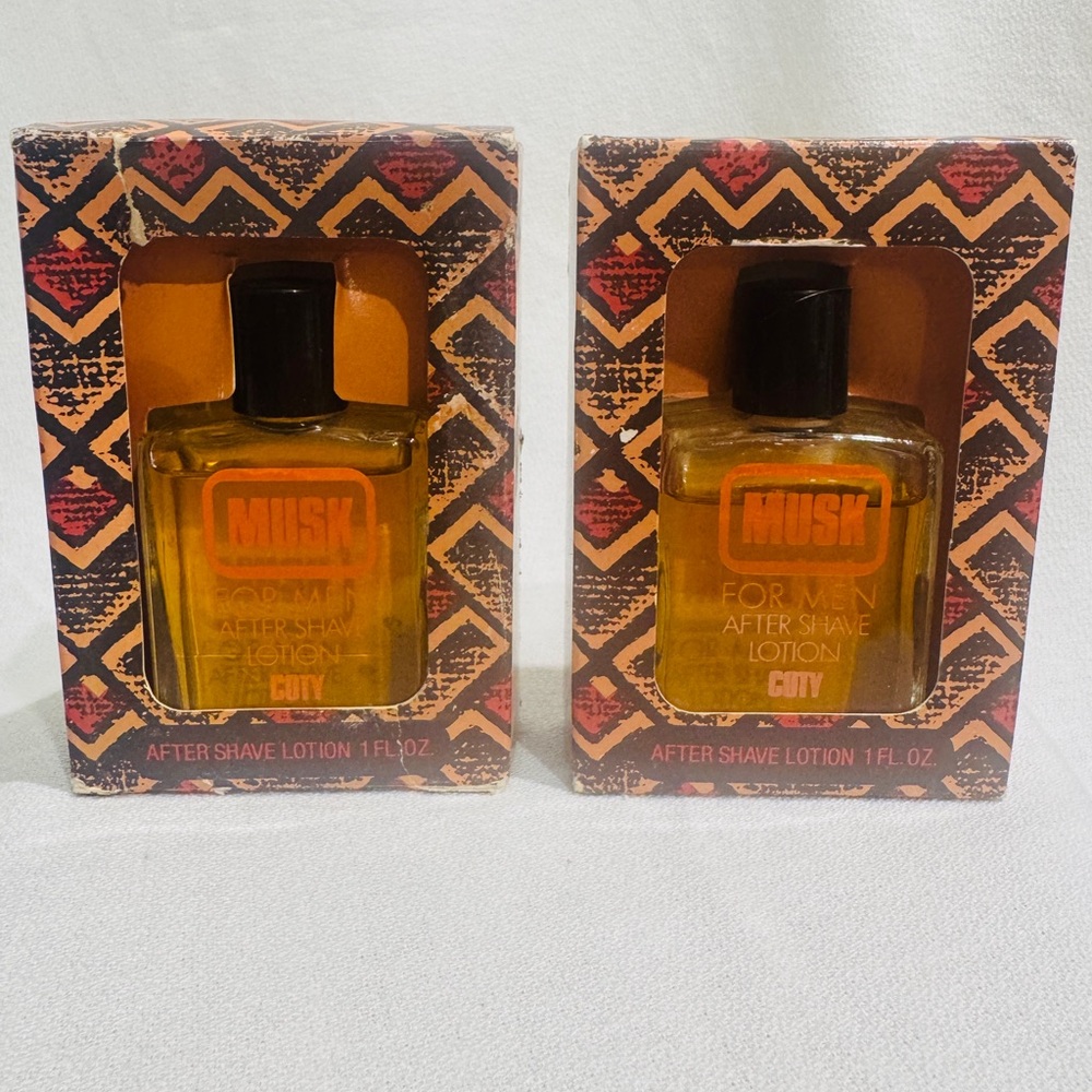 Vintage Coty Musk After Shave lot of two in Box 1 oz each